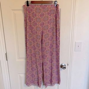 2/$10 Pink Boho print pants, size L